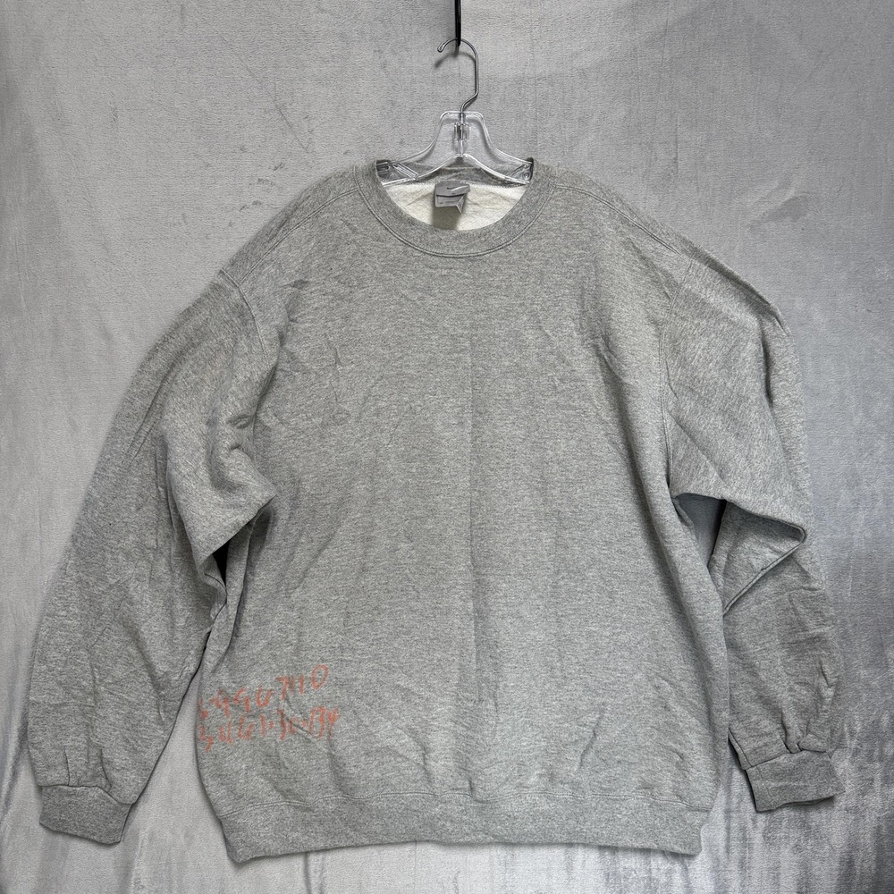 Vtg Factory Markings Nike Sweatshirt 2XL Gray Blank Pullover No Swoosh USA 90s